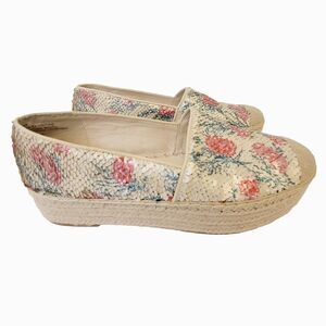 CASLON Nordstrom Flip Sequin Floral Dsgn Collins Platform Espadrilles Sz 8M